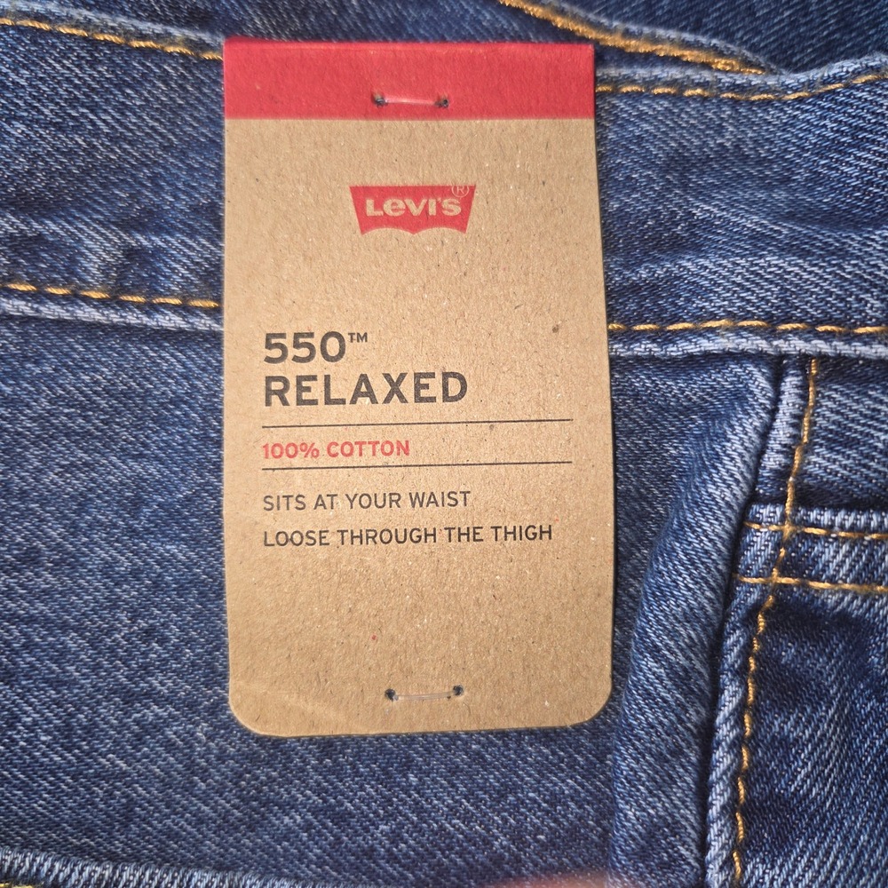 Levi's 550 Relaxed Fit 42x34 Men's Cotton Straight Leg Jeans Dark Stonewash NWT - Picture 5 of 7
